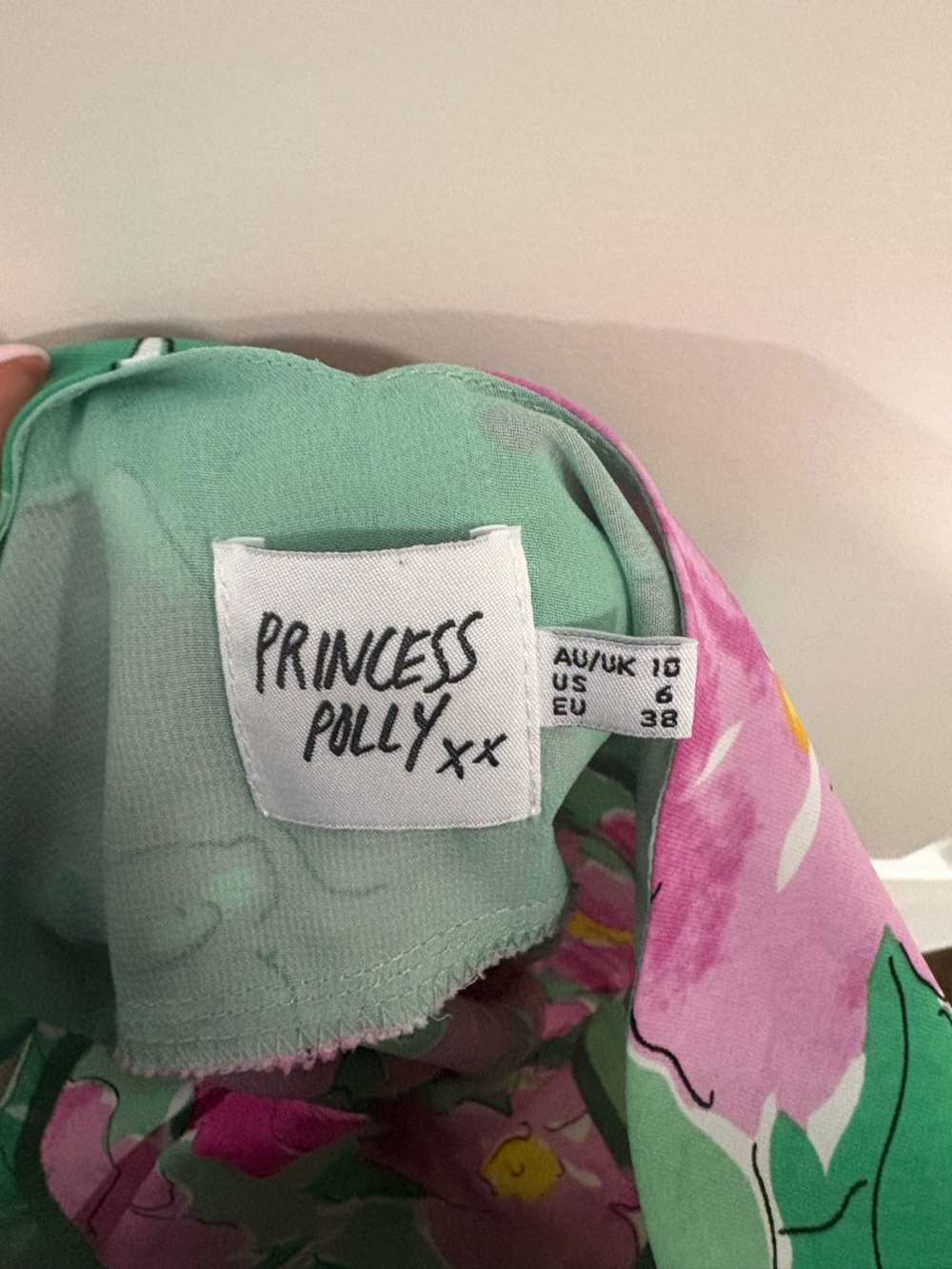 Princess Polly Quincy Mini Dress in Green/Pink Floral - Picture 8 of 8